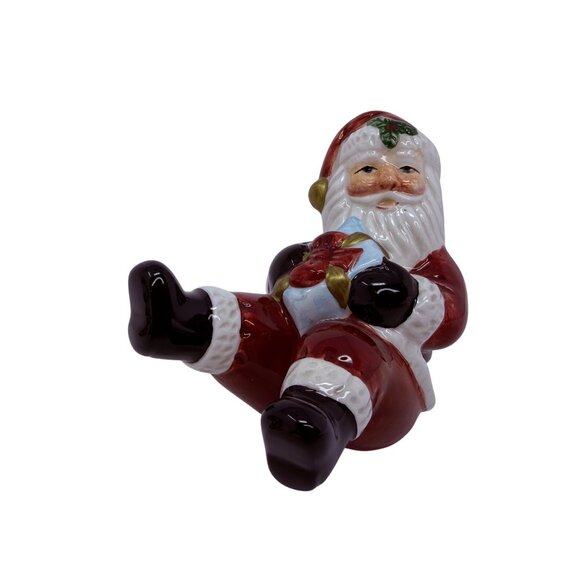 Vintage Fitz and Floyd Tumbling Santa Figurine Set Playful Christmas Decor - Picture 9 of 13